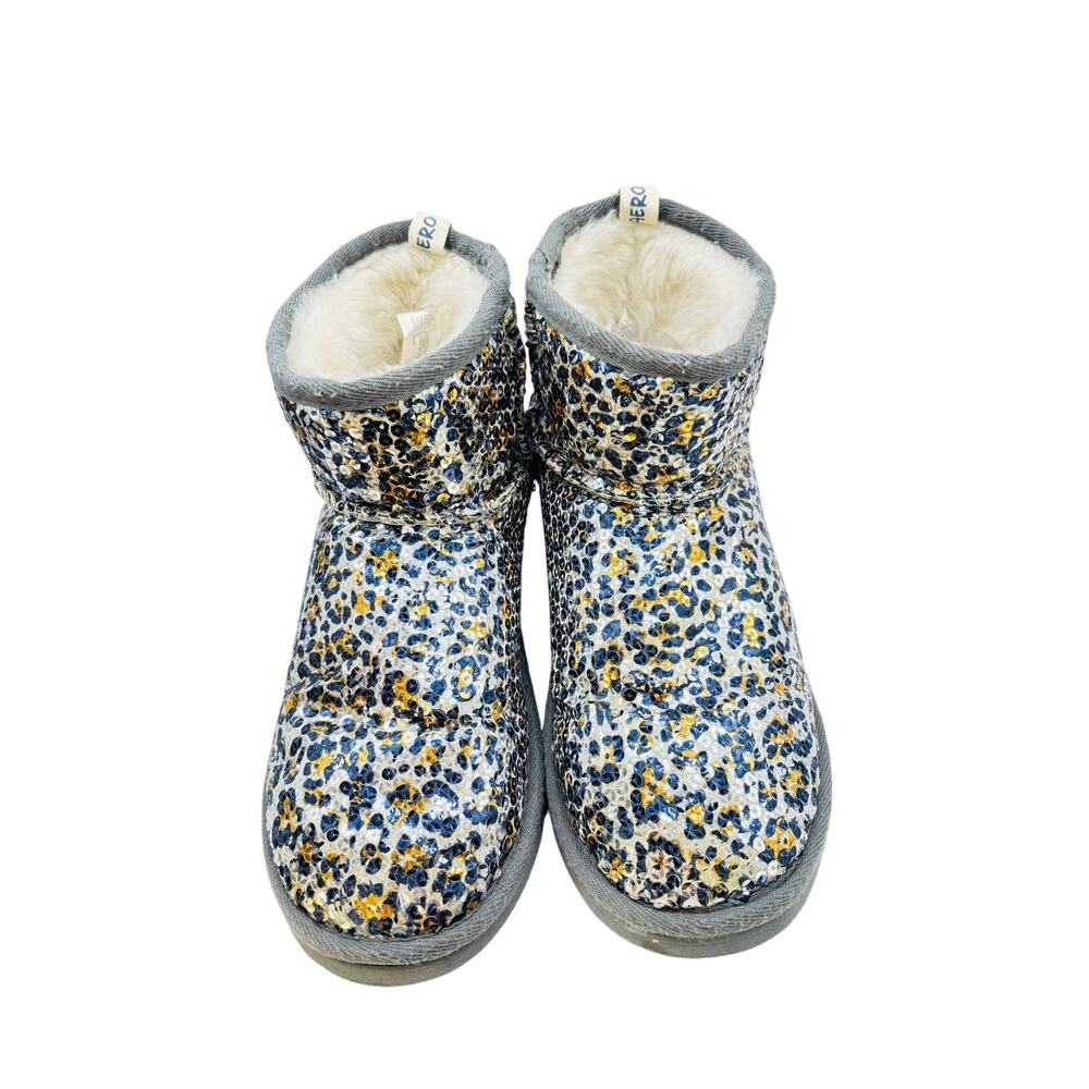 Aeropostale Sequin Animal Print Dorm Booties house boots indoor outdoor wear sz9